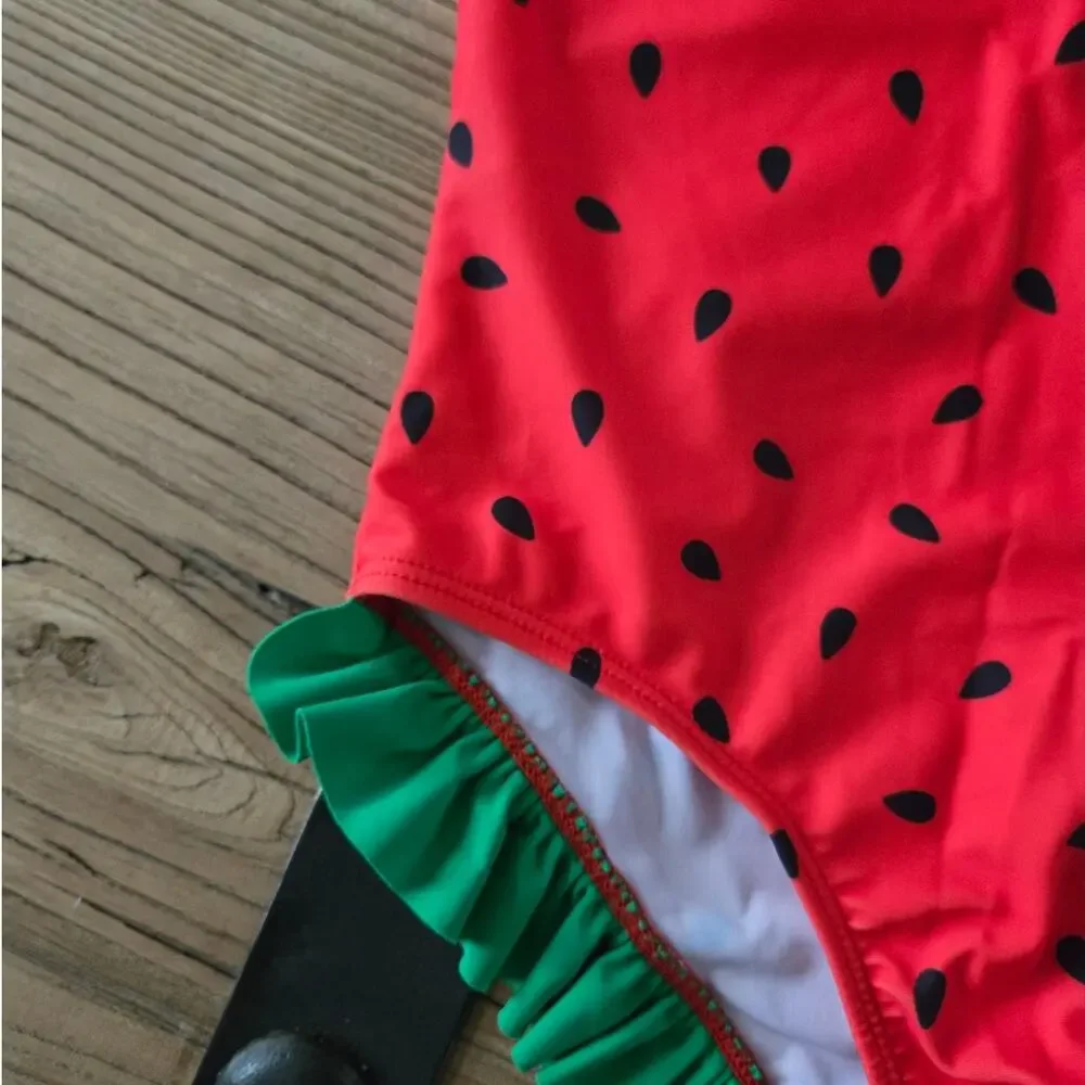Shein Red Watermelon and Ruffle Swimsuit bundle sz 6 (120)